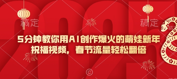 5分钟教你用AI创作爆火的萌娃新年祝福视频,春节流量轻松翻倍插图 5分钟教你用AI创作爆火的萌娃新年祝福视频,春节流量轻松翻倍