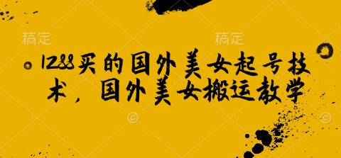 1288买的国外美女起号技术,国外美女搬运教学插图 1288买的国外美女起号技术,国外美女搬运教学