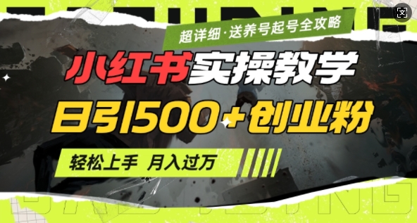 2月小红书最新日引500+创业粉实操教学【超详细】小白轻松上手,月入1W+,附小红书养号起号SOP插图 2月小红书最新日引500+创业粉实操教学【超详细】小白轻松上手,月入1W+,附小红书养号起号SOP