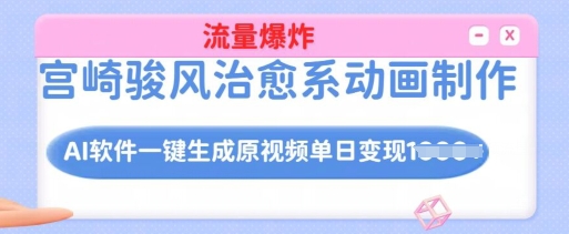 宫崎骏风治愈系动画制作,AI软件一键生成原创视频流量爆炸,单日变现多张,详细实操流程插图 宫崎骏风治愈系动画制作,AI软件一键生成原创视频流量爆炸,单日变现多张,详细实操流程