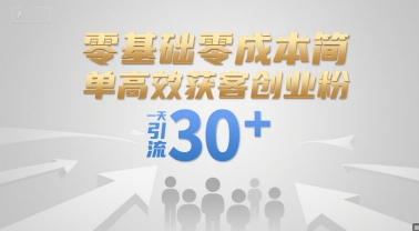 零基础零成本简单高效获客创业粉,一天引流30+插图 零基础零成本简单高效获客创业粉,一天引流30+