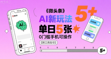 微头条AI新玩法,小白单日5张+,0门槛手机可操作【附工具指令】插图 微头条AI新玩法,小白单日5张+,0门槛手机可操作【附工具指令】