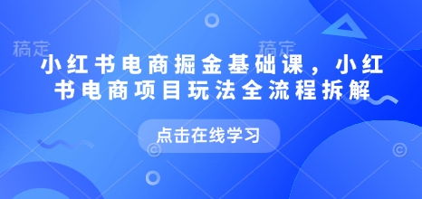 小红书电商掘金课,小红书电商项目玩法全流程拆解(更新7月)插图 小红书电商掘金课,小红书电商项目玩法全流程拆解(更新7月)