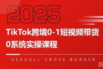 TikTok跨境0-1短视频带货，系统拆解TikTok跨境带货全链路，实现跨境可持续盈利