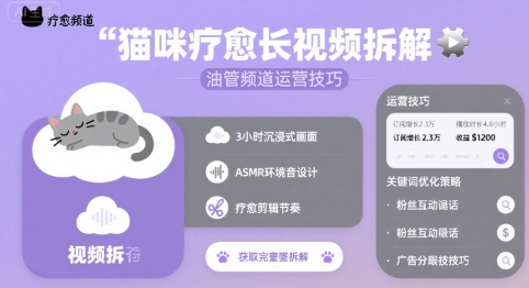 猫咪疗愈长视频拆解 &油管频道运营技巧插图 猫咪疗愈长视频拆解 &油管频道运营技巧