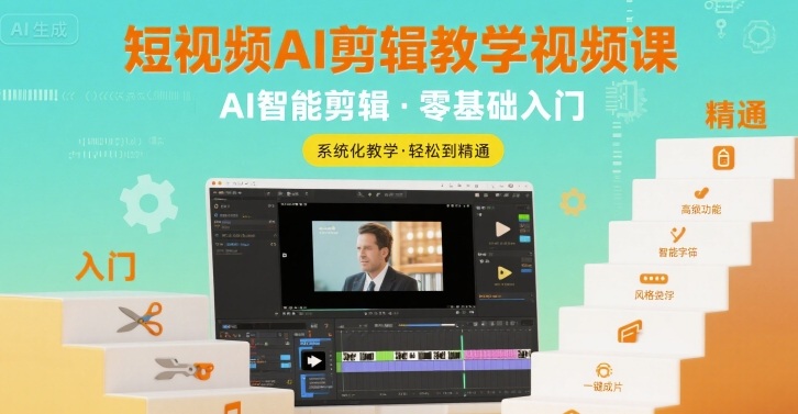 短视频AI剪辑教学视频课,入门到精通插图 短视频AI剪辑教学视频课,入门到精通