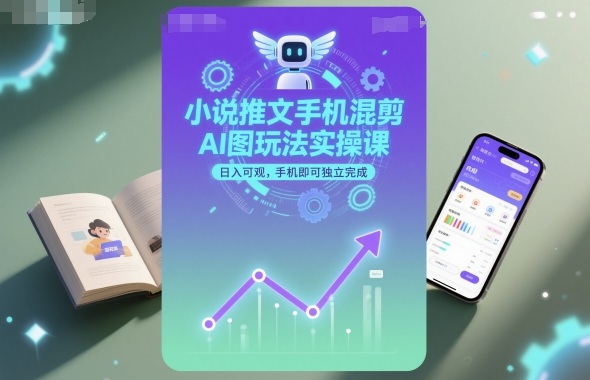 小说推文手机混剪AI图玩法实操课,日入可观,手机即可独立完成插图 小说推文手机混剪AI图玩法实操课,日入可观,手机即可独立完成