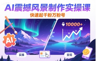AI震撼风景制作实操课,快速起千粉万粉号插图 AI震撼风景制作实操课,快速起千粉万粉号