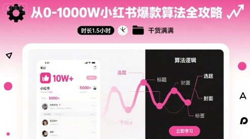 从0-1000W小红书爆款算法全攻略,时长1.5小时,干货满满插图 从0-1000W小红书爆款算法全攻略,时长1.5小时,干货满满
