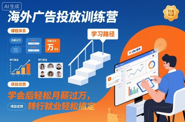 海外广告投放训练营,学会后轻松月薪过万,转行就业轻松搞定插图 海外广告投放训练营,学会后轻松月薪过万,转行就业轻松搞定