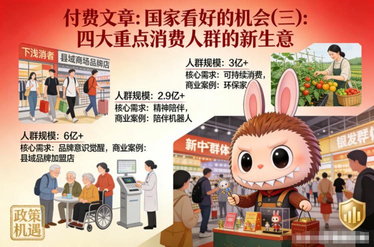 付费文章:国家看好的机会(三):四大重点消 费人群的新生意插图 付费文章:国家看好的机会(三):四大重点消 费人群的新生意