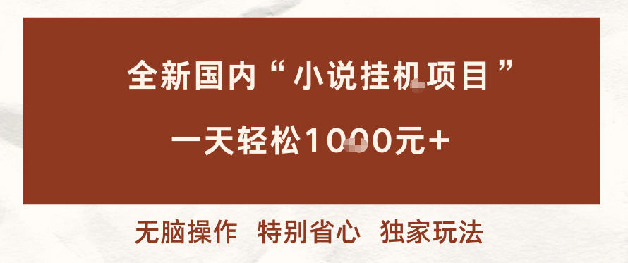 全新国内小说挂G项目,多窗口无脑跑,一天轻松1k+,特别省心【揭秘】插图 全新国内小说挂G项目,多窗口无脑跑,一天轻松1k+,特别省心【揭秘】