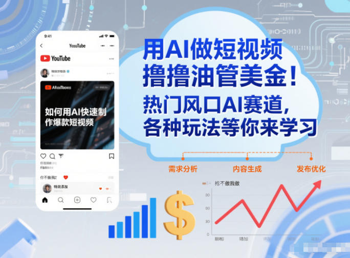 用AI做短视频撸油管美金,热门风口AI赛道,你不做我做,各种玩法等你来学习插图 用AI做短视频撸油管美金,热门风口AI赛道,你不做我做,各种玩法等你来学习