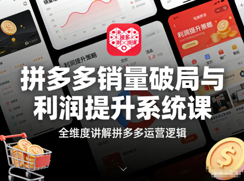 拼多多销量破局与利润提升系统课,全维度讲解拼多多运营逻辑插图 拼多多销量破局与利润提升系统课,全维度讲解拼多多运营逻辑