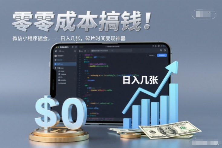 零成本搞钱,微信小程序掘金,简单易操作,日入几张,碎片时间变现神器【揭秘】插图 零成本搞钱,微信小程序掘金,简单易操作,日入几张,碎片时间变现神器【揭秘】