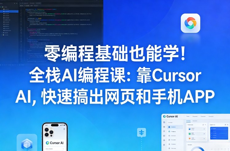 零编程基础也能学!全栈AI编程课:靠Cursor AI,快速搞出网页和手机APP插图 零编程基础也能学!全栈AI编程课:靠Cursor AI,快速搞出网页和手机APP