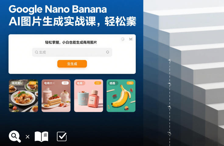 Google Nano Banana AI图片生成实战课,轻松掌握,小白也能生成商用图片插图 Google Nano Banana AI图片生成实战课,轻松掌握,小白也能生成商用图片