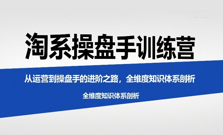 淘系操盘手训练营,从运营到操盘手的进阶之路,全维度知识体系剖析插图 淘系操盘手训练营,从运营到操盘手的进阶之路,全维度知识体系剖析