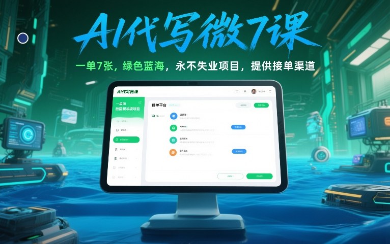 AI代写微课,一单7张,绿色蓝海,永不失业项目,提供接单渠道!插图 AI代写微课,一单7张,绿色蓝海,永不失业项目,提供接单渠道!