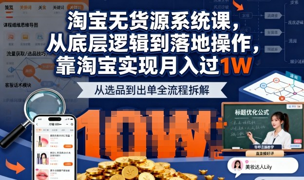 2025最新淘宝无货源系统课,从底层逻辑到落地操作,靠淘宝实现月入过1W(更新)插图 2025最新淘宝无货源系统课,从底层逻辑到落地操作,靠淘宝实现月入过1W(更新)