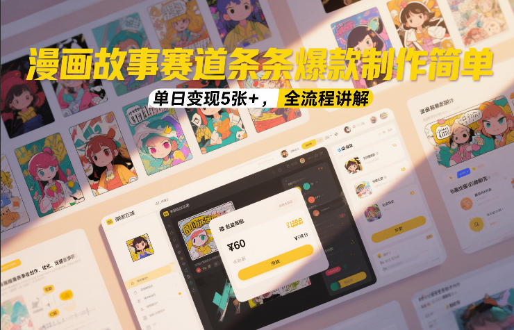 漫画故事赛道条条爆款制作简单,单日变现5张+,全流程讲解插图 漫画故事赛道条条爆款制作简单,单日变现5张+,全流程讲解