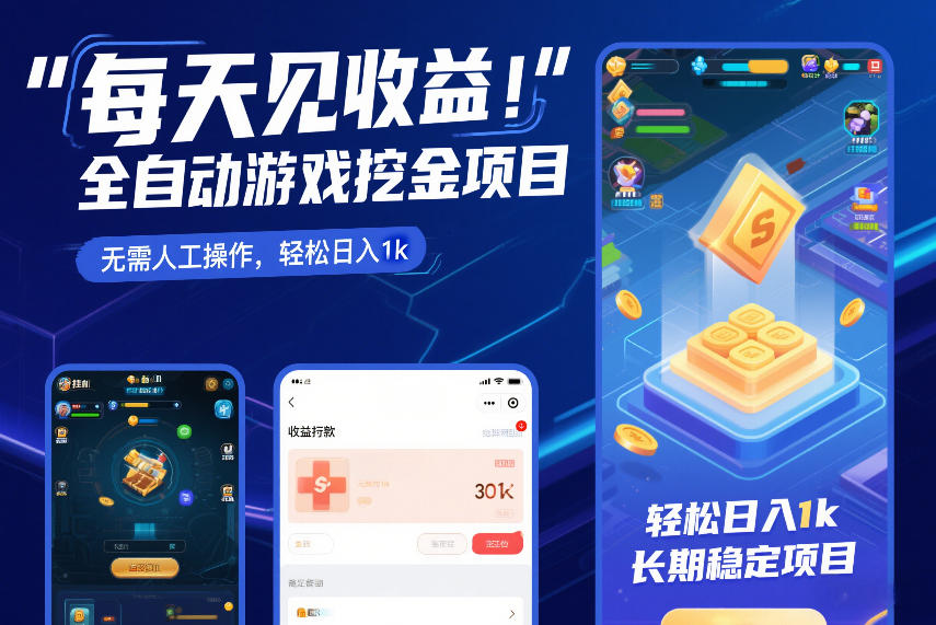 每天见收益,全自动游戏挖金项目,无需人工操作,轻松日入1k,长期稳定项目【揭秘】插图 每天见收益,全自动游戏挖金项目,无需人工操作,轻松日入1k,长期稳定项目【揭秘】