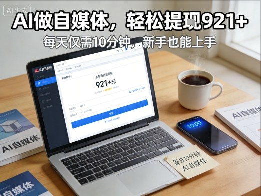 每天花费10分钟,头条号收益921+,用AI做自媒并不难【附视频教程】插图 每天花费10分钟,头条号收益921+,用AI做自媒并不难【附视频教程】