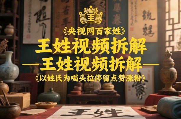 央视网百家姓–王姓视频拆解,以姓氏为噱头拉停留点赞涨粉插图 央视网百家姓–王姓视频拆解,以姓氏为噱头拉停留点赞涨粉